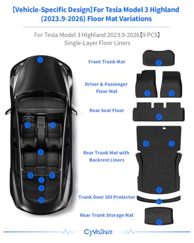 Floor Mats for Tesla Model 3 Highland 2024