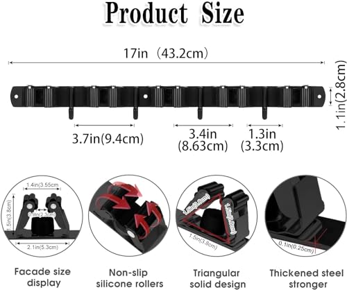 Black Broom Holder Wall Mount