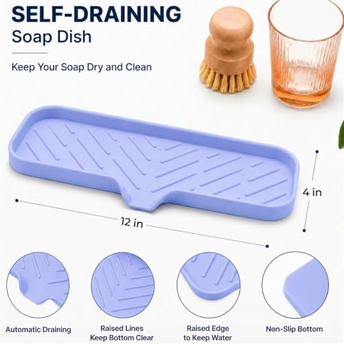 Silicone Soap Dish with Drain Spout