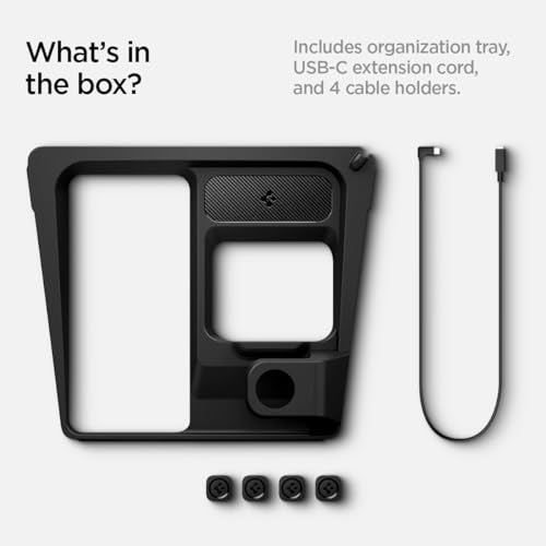 3-in-1 Organizer Mount for Tesla Model 3 Highland (Standard, Premium & Performance 2024/25/26) (Watch Charger Not Included) - Uses Wireless Charging Pad - Charge iPhone, AirPods, Apple Watch