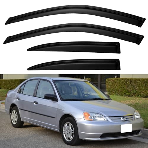 Window Visors Rain Guards for Honda Civic 2001 2002 2003 2004 2005 Sedan