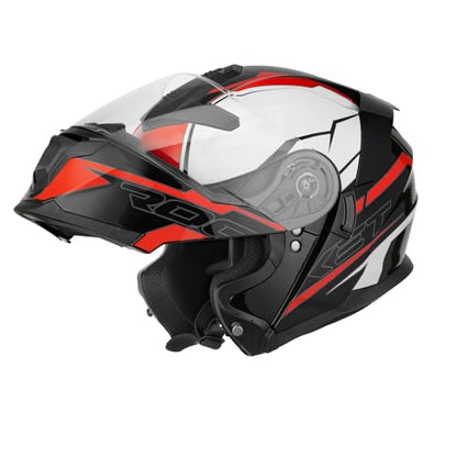 Modular Motorcycle Helmets Full Face Flip up Street Bike Motorcycle Helmet for Unisex Adult Rocket Black