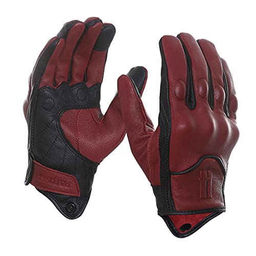 Mens Touchscreen Riding Gloves GM028US Oxblood Black M