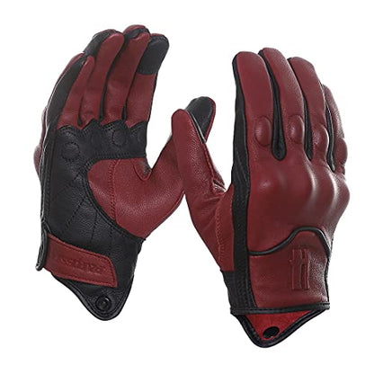 Mens Touchscreen Riding Gloves GM028US Oxblood Black M