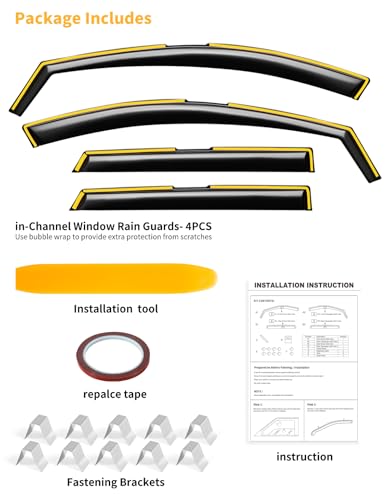 in Channel Window Visors Rain Guards for Hyundai Tucson 2022 (4 Count)