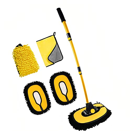 15° Curved Chenille Car Wash Brush Mop with Long Handle