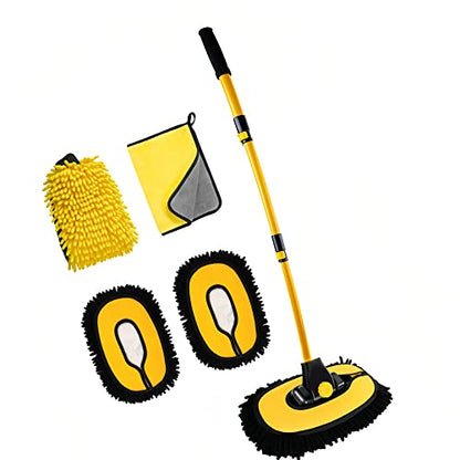 15° Curved Chenille Car Wash Brush Mop with Long Handle