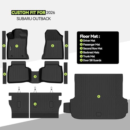 All Weather TPE Floor Mat Set for 2026 Subaru Outback