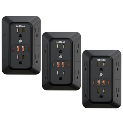 3 Pack Outlet Extender Surge Protector (3 Count)