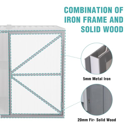 Outdoor Storage Shed 4.2x2.2FT with Metal Frame & Fir Wood