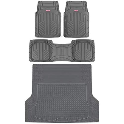 FlexTough™ Deep Dish Plus Rubber Car Floor Mats with Trunk Mat Cargo Liner