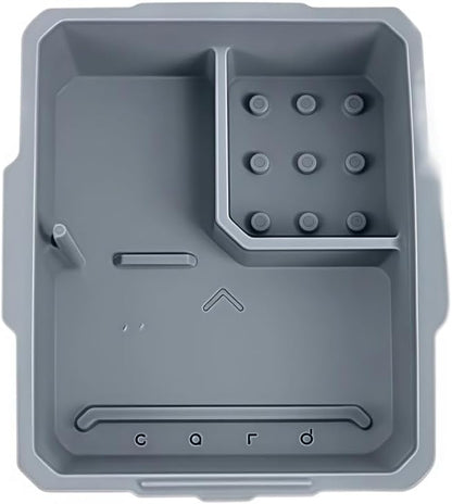 GGCLIMAX Center Console Organizer Compatible with Tesla Model Y 2021-2024 Model 3 2021-2023 Double-Layer Hidden Drawer Armrest Storage Tray With Micro-Frosted PC Silicone