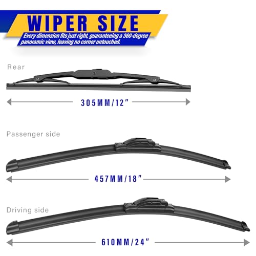 3 Wipers Fits Buick Envision 2016