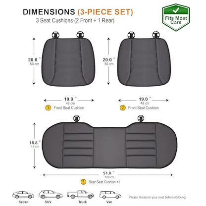 3 Piece Memory Foam Car Seat Cushion Set for Driving Comfort (3 Count)
