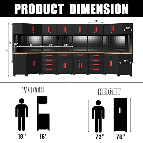 2Pcs Corner Garage Storage Cabinet System