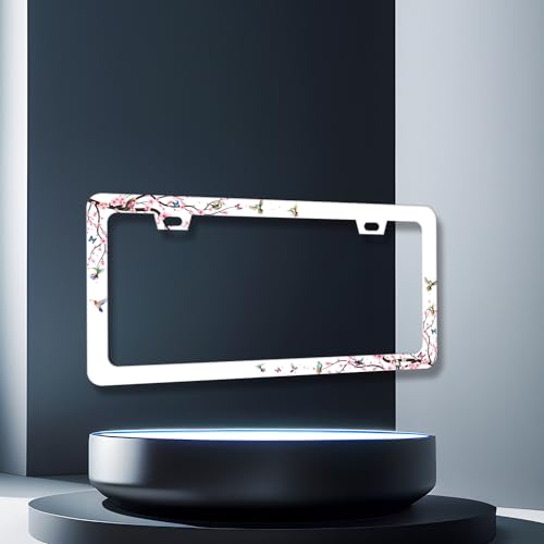 Hummingbird License Plate Frame Cherry Blossom License Plate Holder