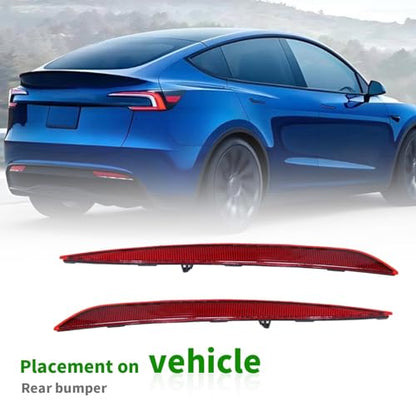 Tail Rear Bumper Reflector Red Compatible with Model Y 2000 (2 Count)