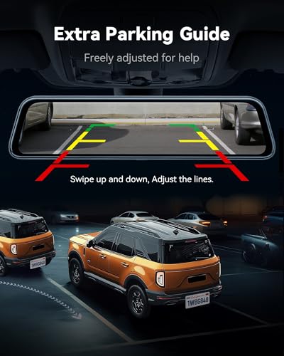 G840S 12" 4K Mirror Dash Cam Backup Camera with 32GB Card and GPS