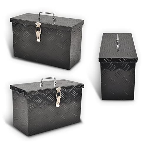 16 Inch Aluminum Tool Box 5 Bar Tread ToolBox for Truck Bed Car Outdoor