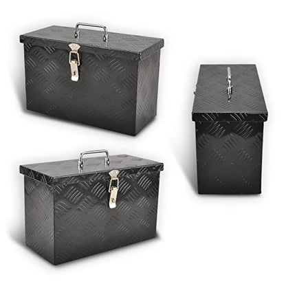 16 Inch Aluminum Tool Box 5 Bar Tread ToolBox for Truck Bed Car Outdoor
