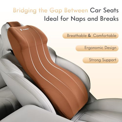 Car Seat Lumbar Support with Headrest Pillow Memory Foam Car Lumbar Pillow Back Support Cushion 2