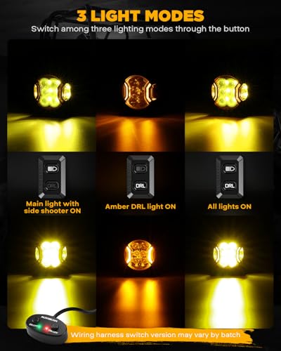 V Ultra Series 3 Inch Amber Fog Light Pods Round Offroad Lights