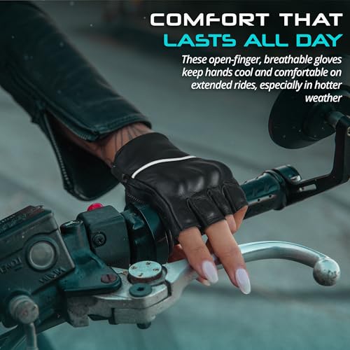 Motorcycle Gloves Men's Leather Motorbike Gloves Touchscreen Function