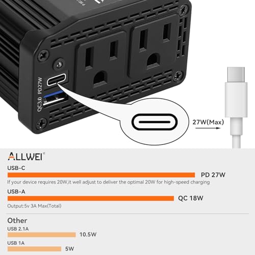 300W Car Power Inverter 12V DC to 110V AC Car Inverter