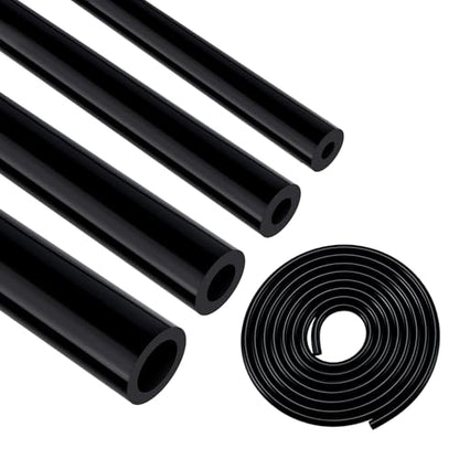 5/32 1/4 5/16 1/2 Silicone Vacuum Tubing Hose Line Kit 10FT 130PSI Max Pressure Black (4mm 6mm 8mm 12.7mm)