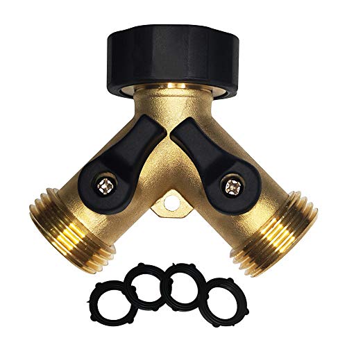 Hose Splitter 2 Way Brass Y Valve +3