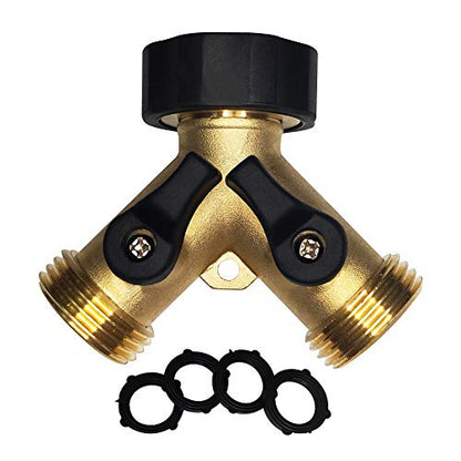 Hose Splitter 2 Way Brass Y Valve +3