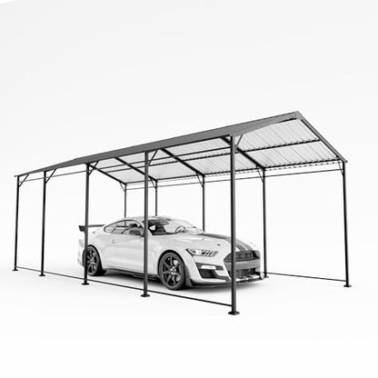 10 x 20 ft Metal Carport with Galvanized Steel Roof