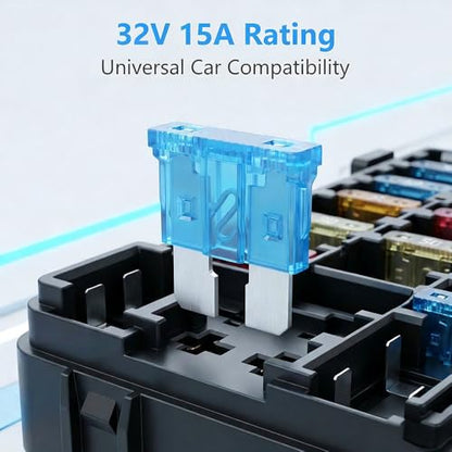 80Pcs) 15 Amp Standard Fuse, 15A Car Blade Fuses for Car/RV/Truck/SUV/Motorcycle/Boat (80 Count)