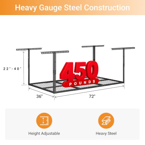 3x6ft Overhead Garage Storage Rack