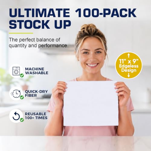 Microfiber Cleaning Cloth 100 Pack (100 Count)