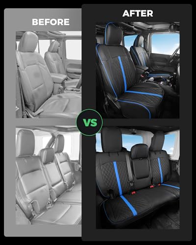 for Jeep Wrangler Leather Custom Car Seat Covers Full Set 4 Door