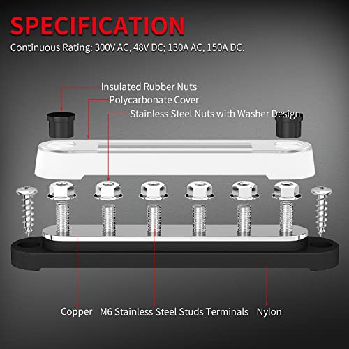Marine Bus Bar 12V 6 x 1