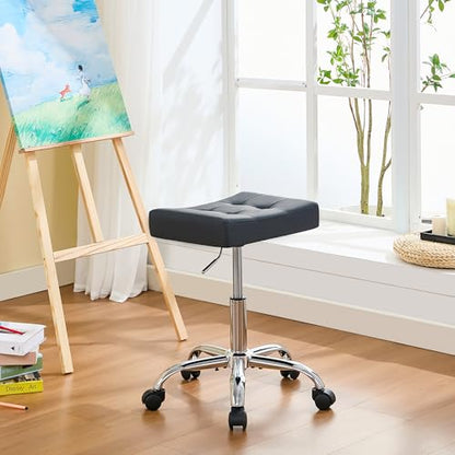 Salon Saddle Stool with Wheels for Esthetician