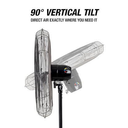 30 Inch Oscillating Pedestal Fan 7800 CFM with Adjustable Height