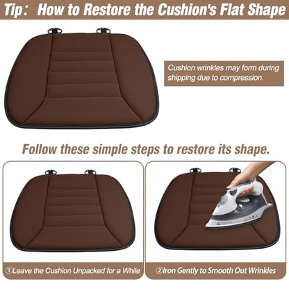 2PCS Car Seat Cushion Pad 1.2" Thick Comfort Seat Protector for Car Driver Seat Office Chair Home Use Memory Foam Seat Cushion with Non Slip Bottom