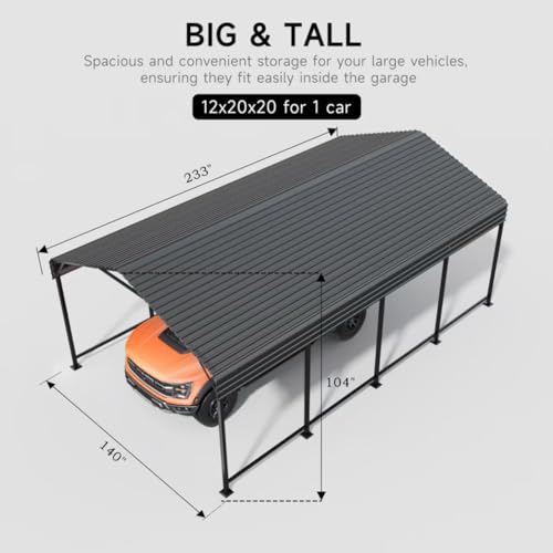 12x20 FT Metal Carport