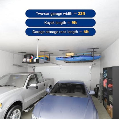 3x6 Overhead Garage Ceiling Storage Rack Adjustable