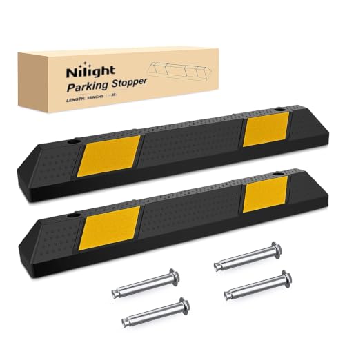 36 Inch Parking Curb with Reflective Strips