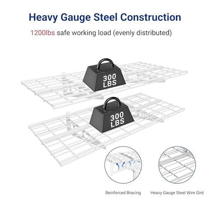4 Pack 2x4ft Wall Shelf Garage Storage Rack Wall Mounted (4 Count)