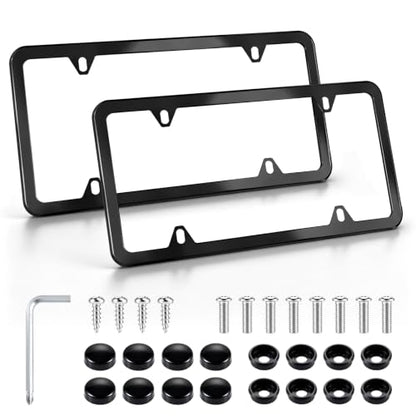 4 Holes Stainless Steel License Plate Frames