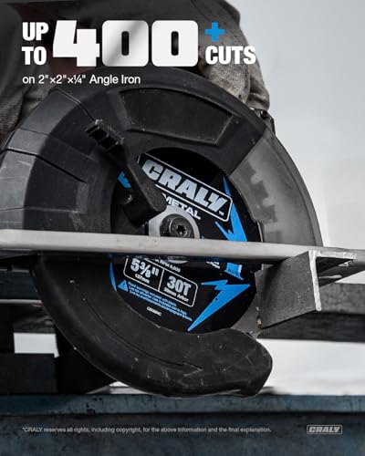 5-3/8 Inch 30 Teeth Steel and Ferrous Metal Cutting Circular Saw Blade, 20 mm Arbor, Thin Kerf, Professional Carbide Tipped Blade for Angle Iron, Threaded Rod, EMT Conduit(C0530MC)
