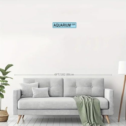 AQUARIUM ESP SPACE Metal Tin Street Sign Bar Cafe Garage Cave Home Room Wall Bathroom Farmhouse Garden Porch Patio Decor