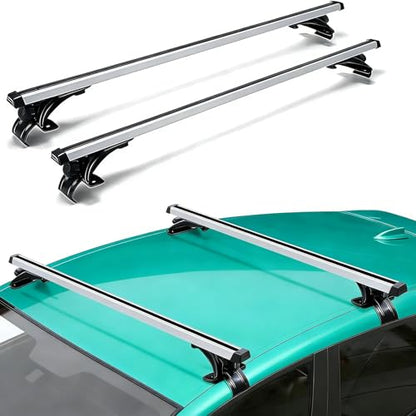 Universal Roof Rack Cross Bars Adjustable 48" Aluminum Alloy Car Roof Rack Cross Bars 165 lbs Capacity Roof Rails Crossbars for Cargo Basket Carrier Kayak Bike Canoe Snowboard