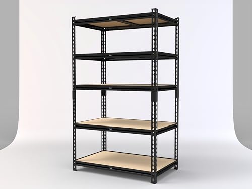 3000LBS Garage Shelving 72''H Storage Shelves Metal Shelving 5 Tier Metal Shelves Adjustable Pantry Shelf for Closet Pantry Basement Kitchen Warehouse 40" W x 17.8" D x 72" H