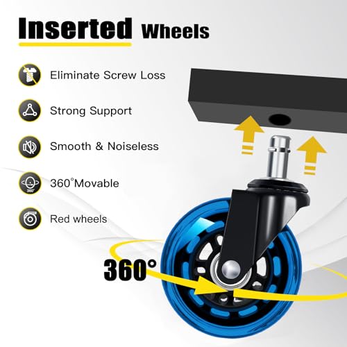 Rolling Stool with Blue Wheels